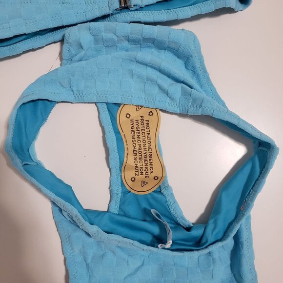 NWT Sunday Brunch CHECK MATE BIKINI in Blue - Size Medium - Picture 7 of 11